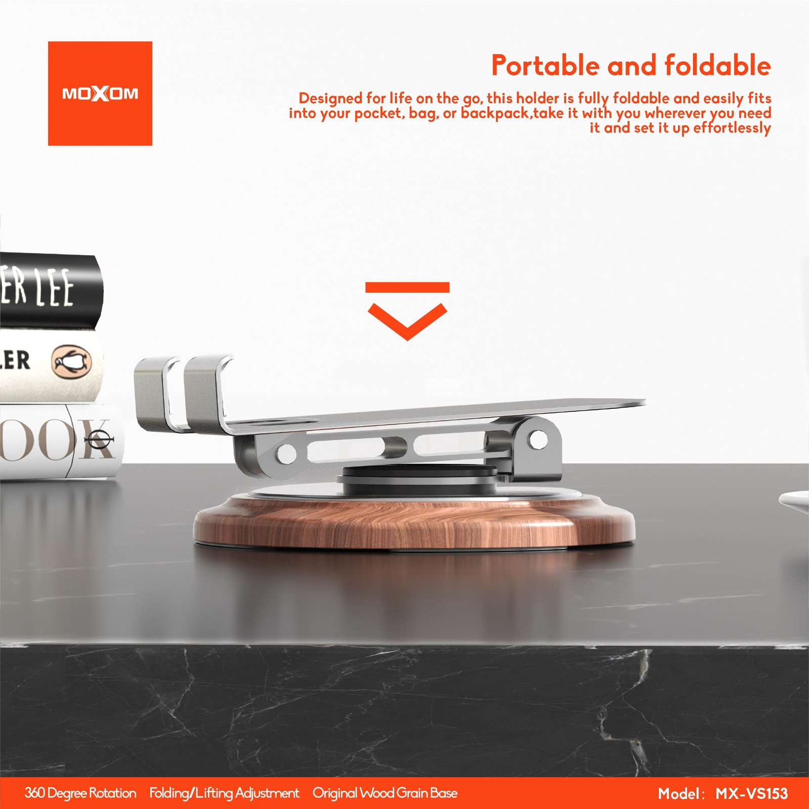 Soporte de Escritorio Moxom MX-VS153 – Rotación 360° y Diseño Premium - Imagen 3