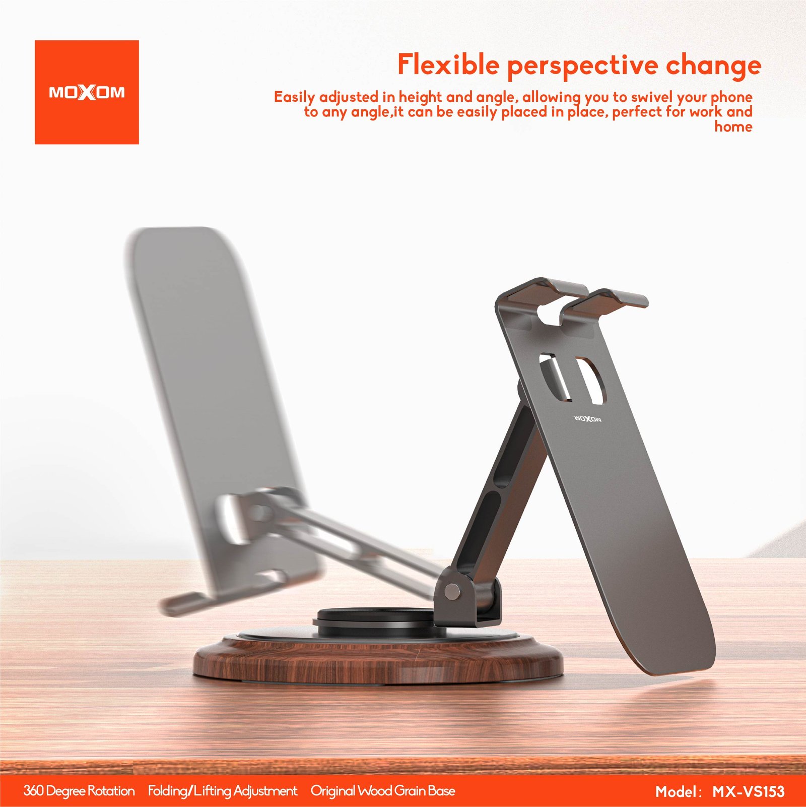 Soporte de Escritorio Moxom MX-VS153 – Rotación 360° y Diseño Premium - Imagen 4