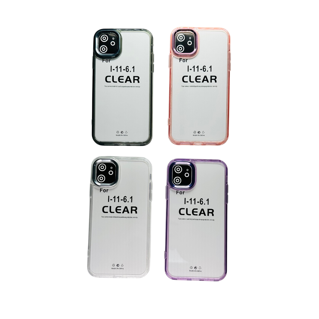 Estuche Transparente Borde Color con Refuerzo Metálico para iPhone - Imagen 4