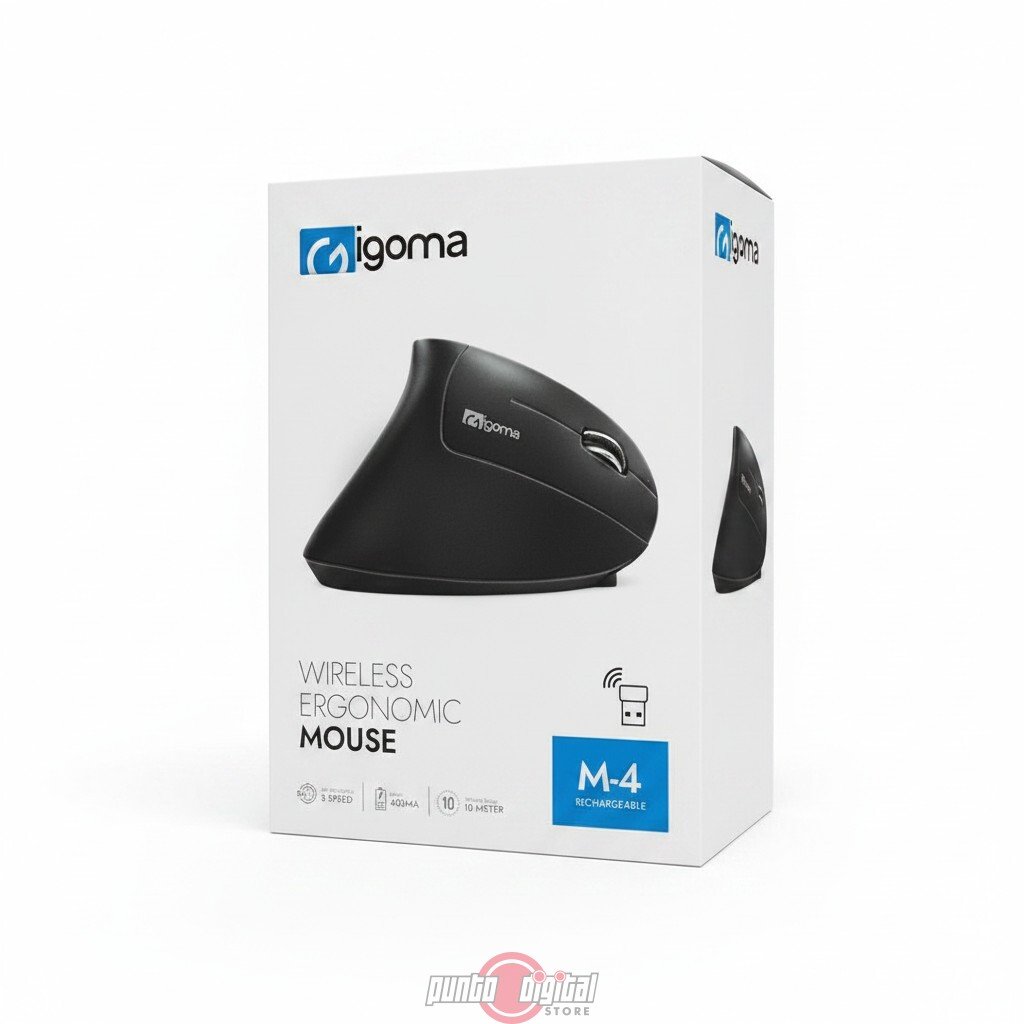 Mouse Vertical Inalámbrico Recargable IGOMA M4 Ergonómico - Imagen 3