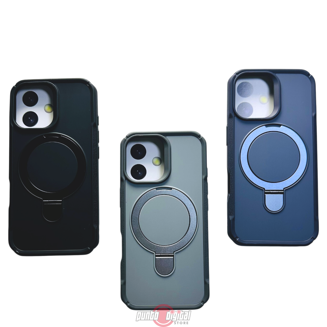 Estuche Antigolpes con Soporte MagSafe y Bordes Reforzados para iPhone