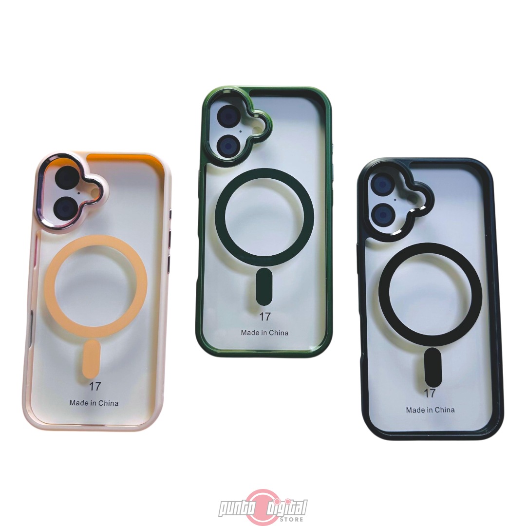 New Case Borde Color con MagSafe y Refuerzo Metálico para iPhone