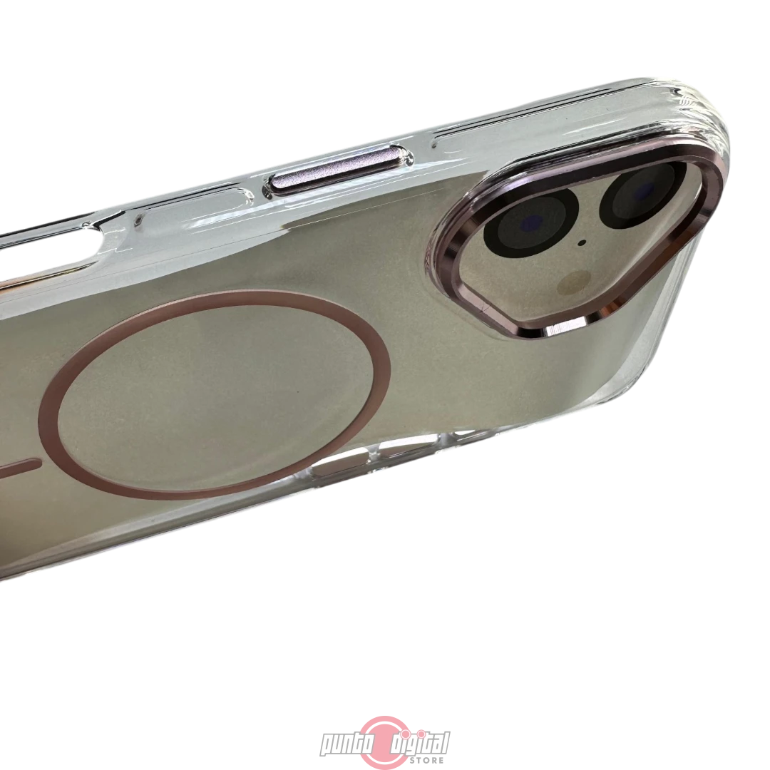 Case Clear Metal Transparente con Borde Metalizado y MagSafe para iPhone - Imagen 2