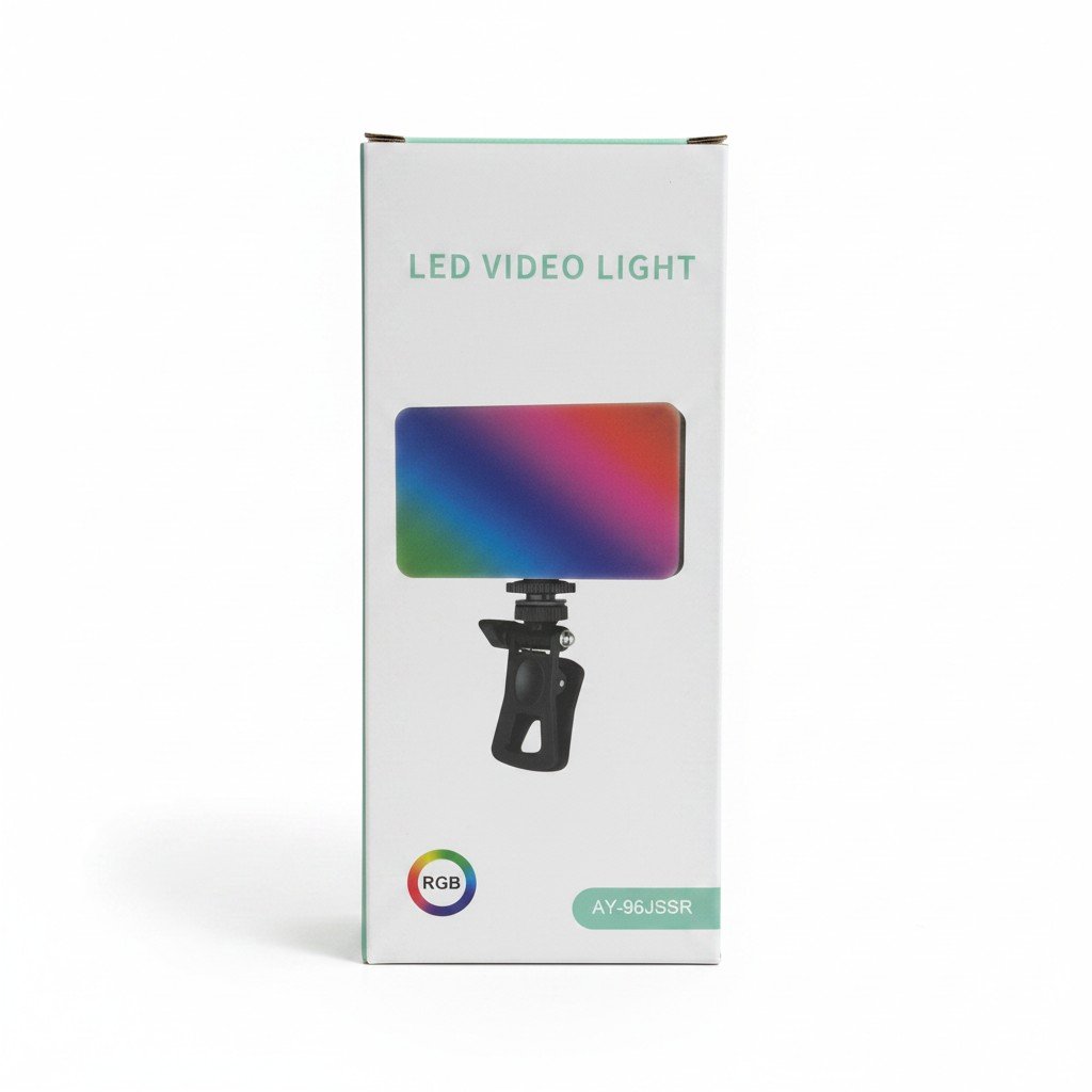 Luz LED de Video AY-96JSSR RGB Recargable con Clip - Imagen 3