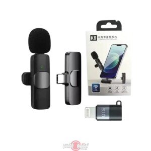 Micrófono de Solapa Inalámbrico K8 con Adaptador Lightning