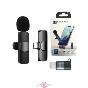 Micrófono de Solapa Inalámbrico K8 con Adaptador Lightning