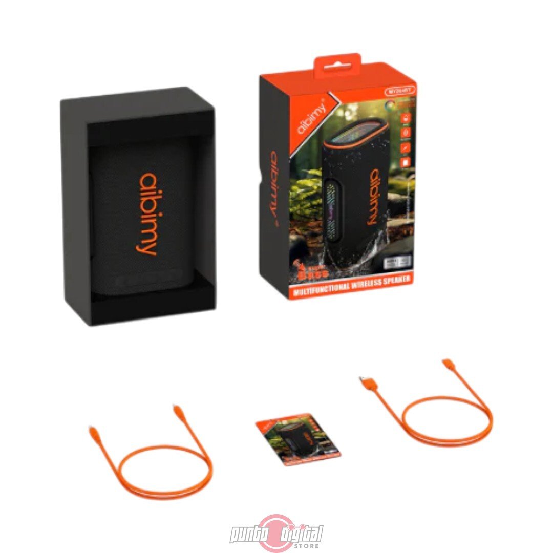 Parlante Bluetooth Portátil Aibimy MY 264 con IPX6 y Luces RGB - Imagen 2