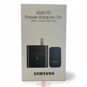 Cargador Samsung 65W PD Power Adapter Trio con 3 Puertos (2 USB-C + 1 USB-A)