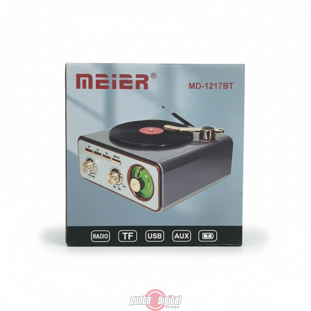 Parlante Vintage Meier MD-1217BT con Radio AM/FM/SW, Bluetooth y USB - Imagen 3