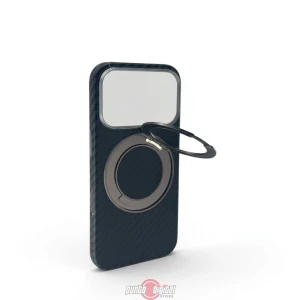 Funda Carbono Para iPhone Con Anillo Soporte 360 Grados