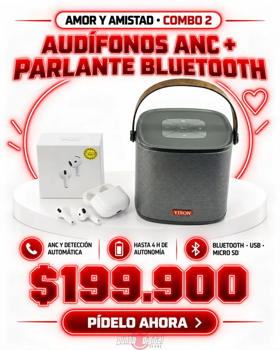 Audífonos con ANC y parlante Bluetooth