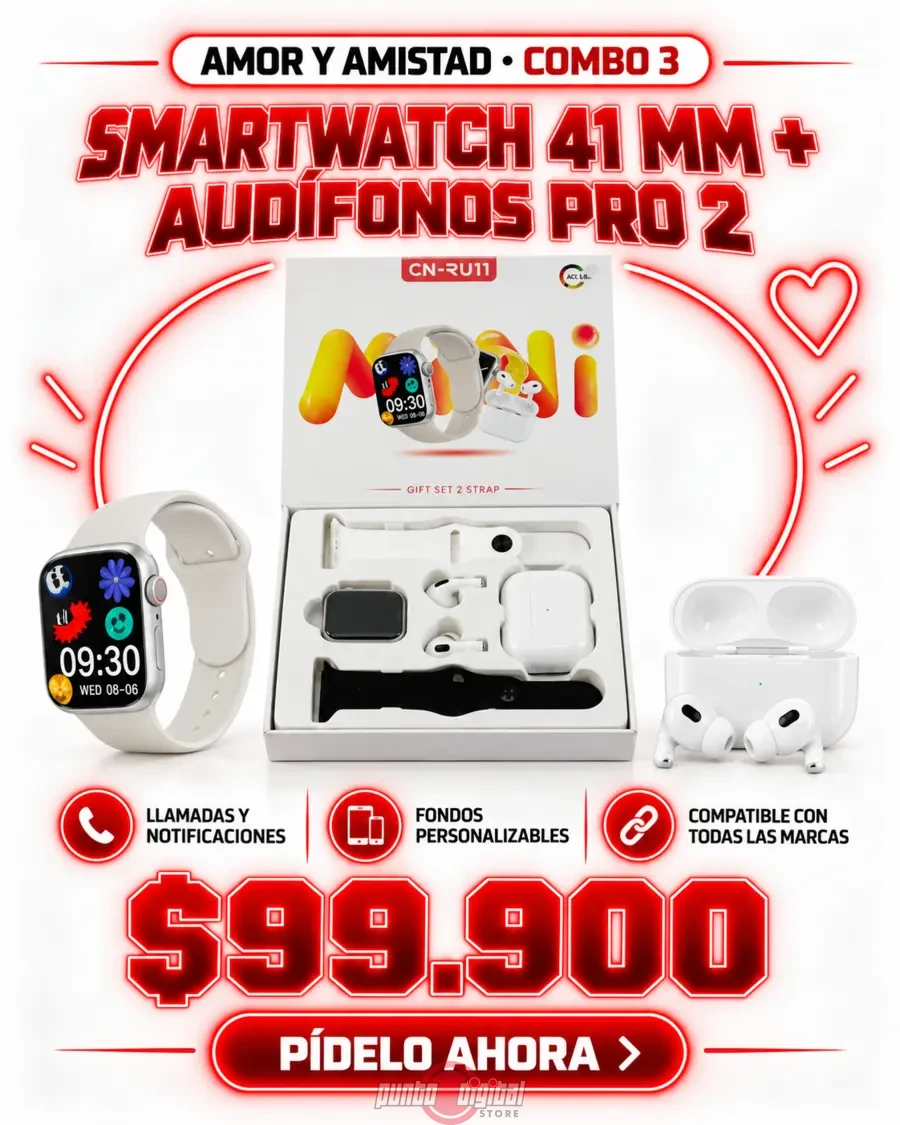 Reloj inteligente de 41 milímetros y audífonos Pro 2