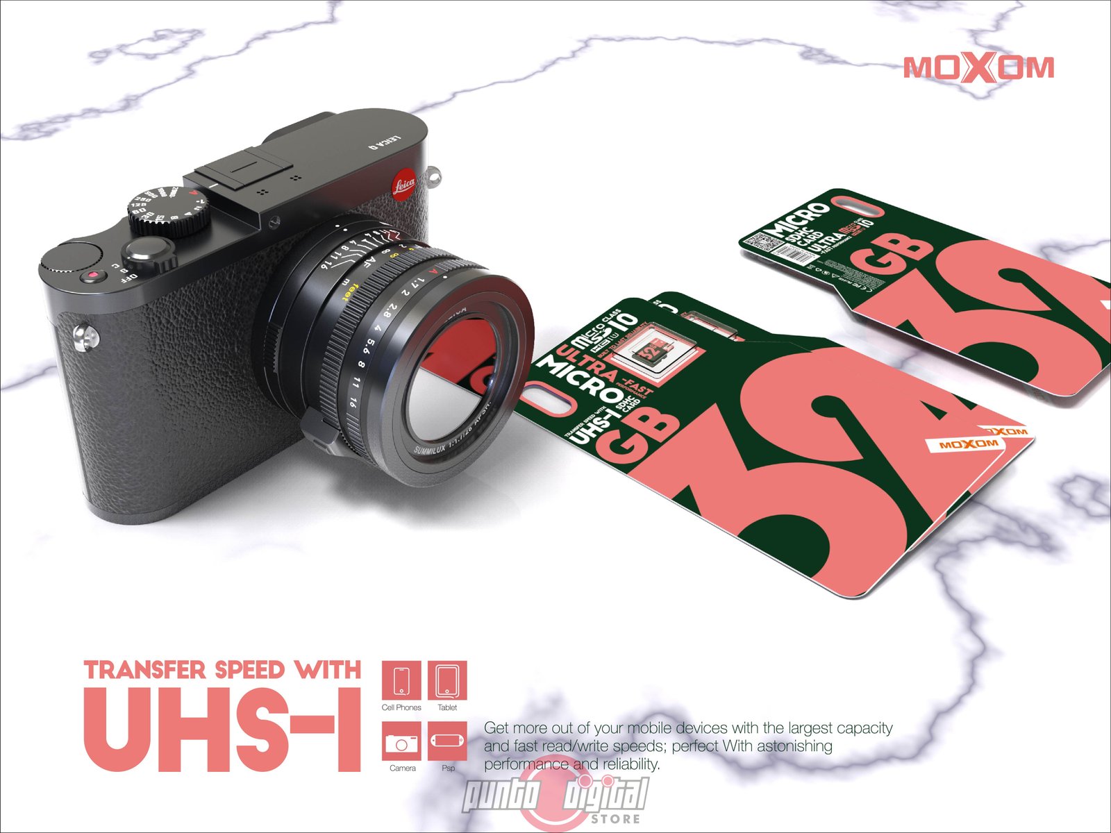 Memoria Micro SD Moxom 32GB Clase 10 UHS-I Alta Velocidad - Imagen 2